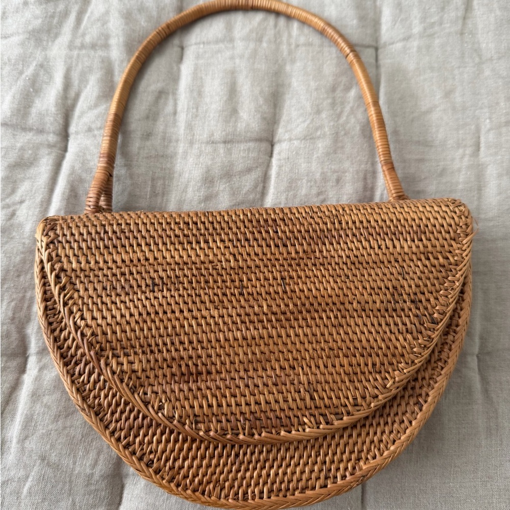 Anthropologie Wicker clutch bag
